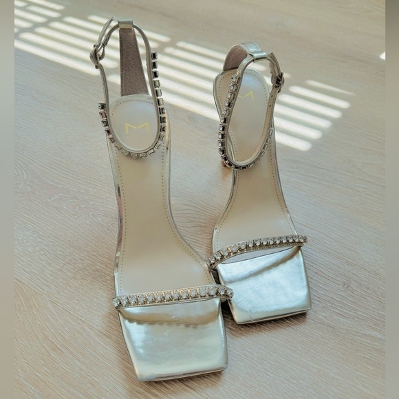 NWOB Marc Fisher Karima Ankle Strap Sandal Heels (rhinestone) - Picture 4 of 7
